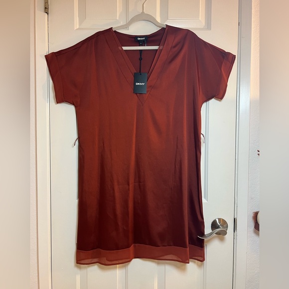Dkny Tops - DKNY Women's Deep Rust V-Neck Tunic
